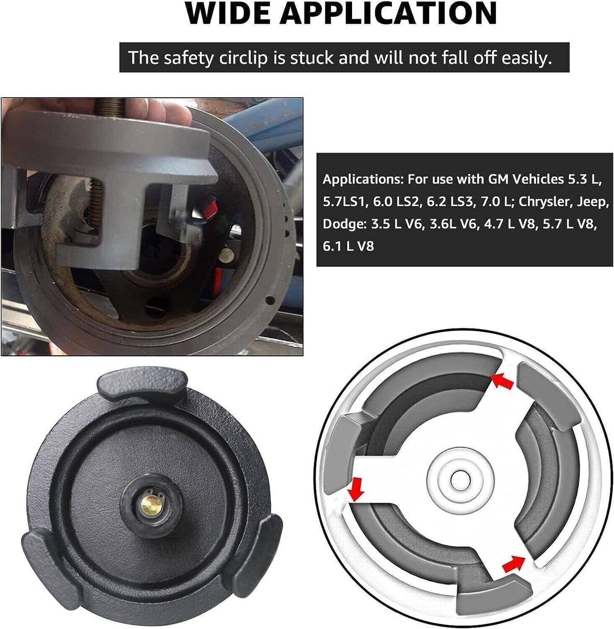 Solidspare 25264 Harmonic Balancer Puller Fit for GM Dodge Jeep Chrysler Crank Pulley Gold