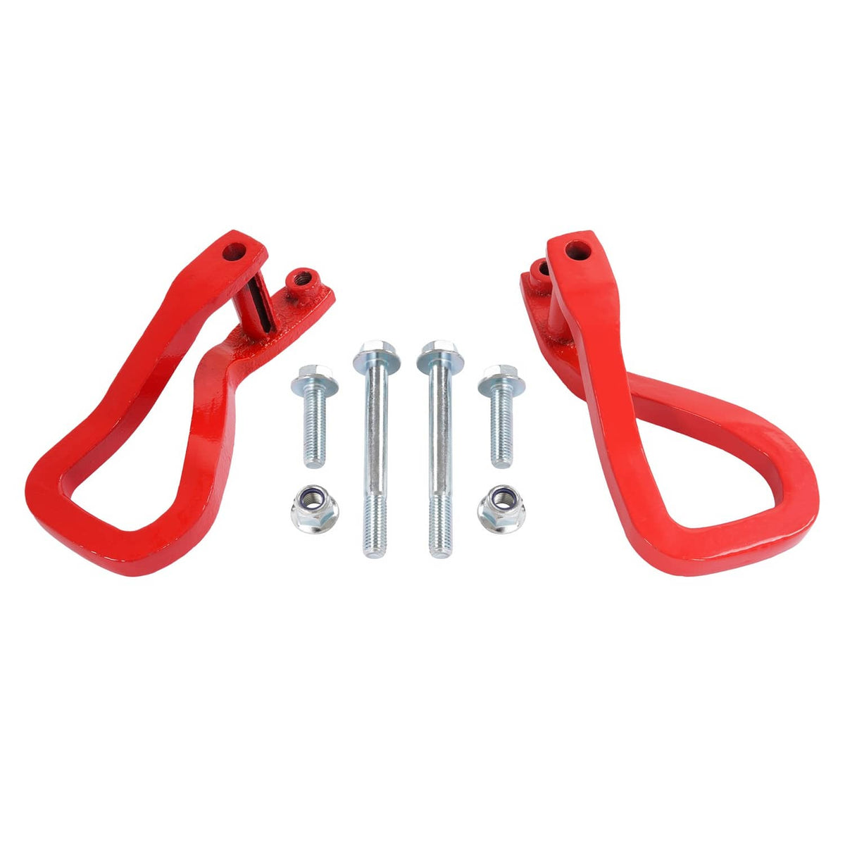 Solid Spare For GMC Sierra 1500 2019-2026 Heavy Duty Front Car Tow Hooks w/ Bolts Red