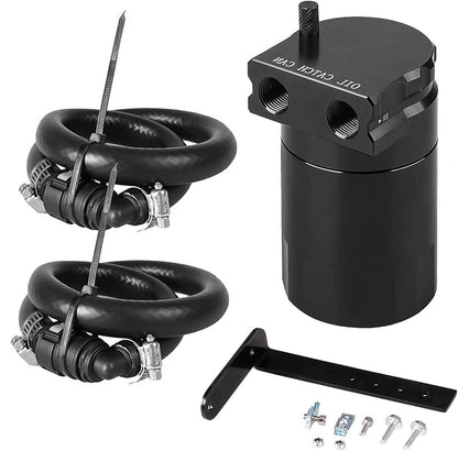 Solidspare Black Oil Catch Can Oil Separator for Ford F150 2.7L 5.0L Raptor 3.5L Ecoboost