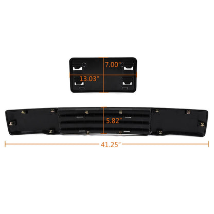 Front Bumper Trim & License Plate Fit For 2015 2016 2017 Ford F-150 F150 Black