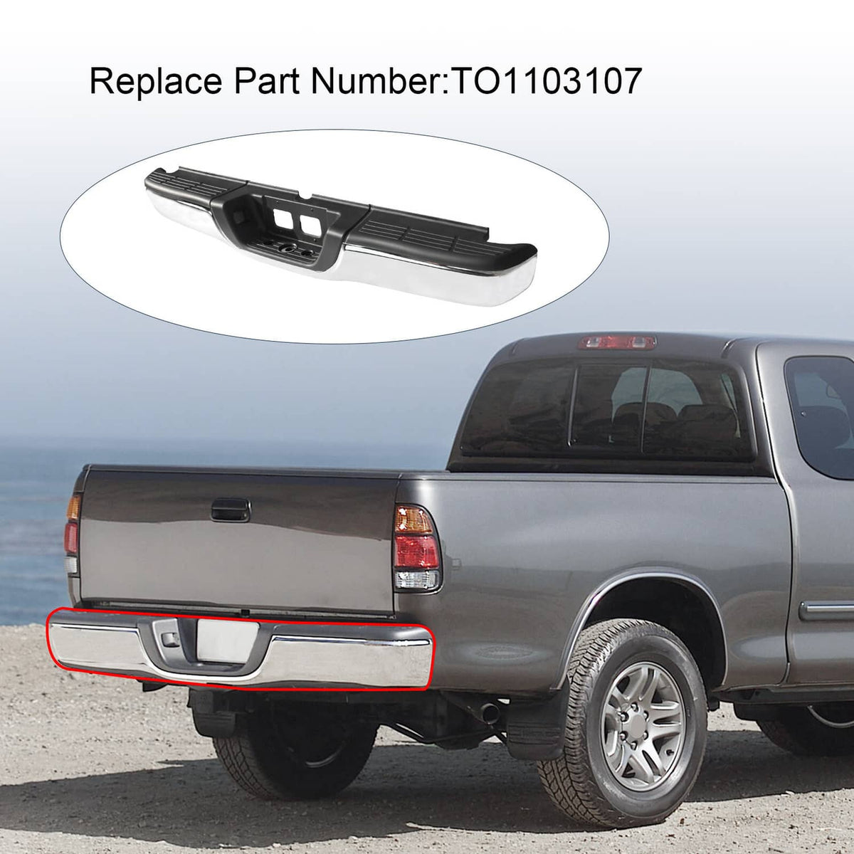 Solidspare Complete Rear Step Bumper Assembly Fit For 2000-2006 Toyota Tundra Chrome Steel