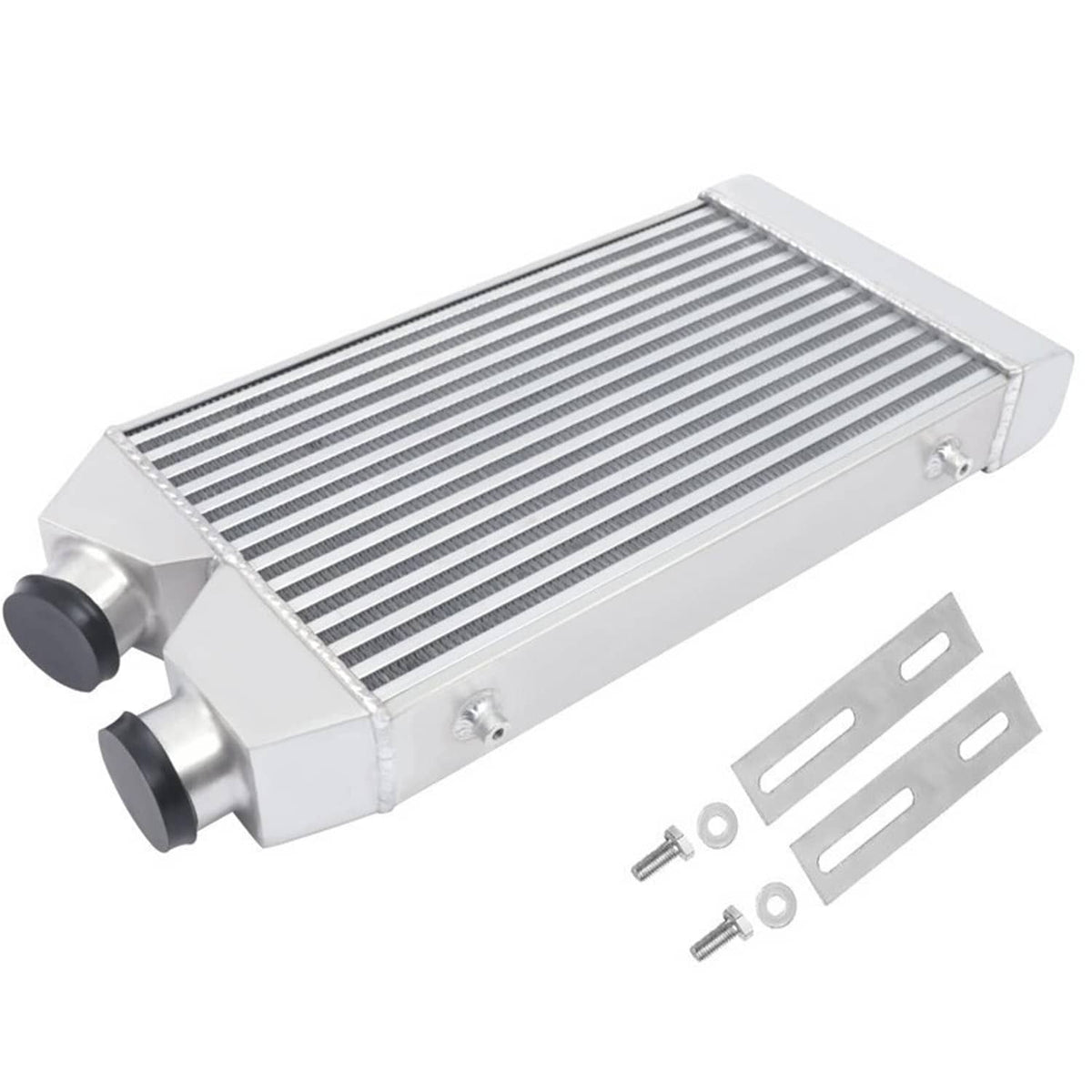 Solidspare Universal Aluminum Intercooler Front Mount 2.5" Inlet & Outlet Same One Side New