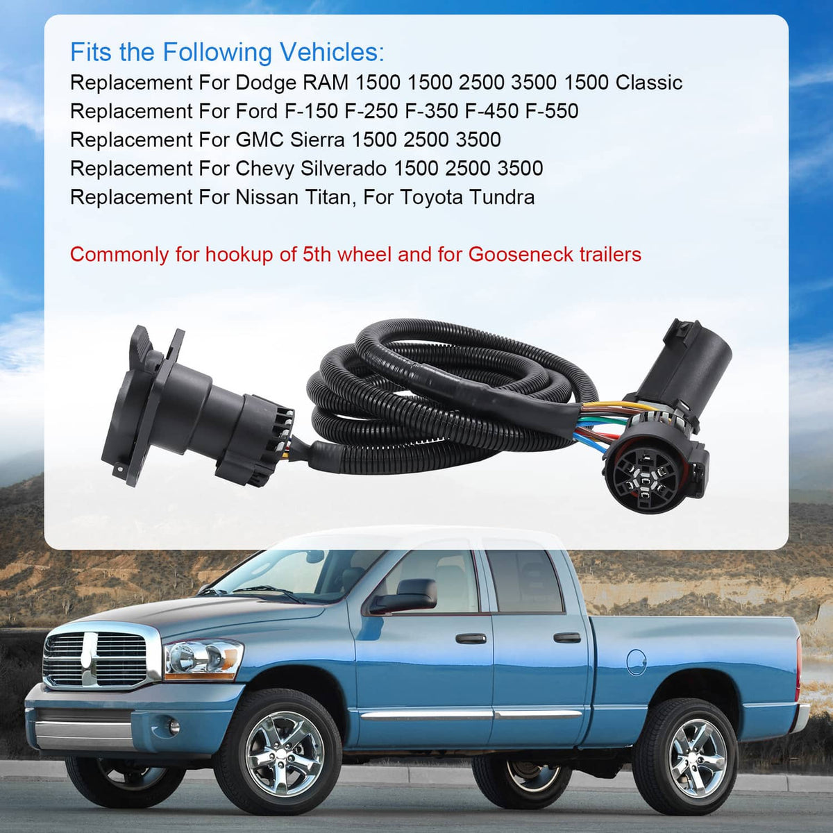 Solidspare 56070 T Connector New For F150 Truck F250 F350 Ford F-150 F-250 F-350 Super Duty