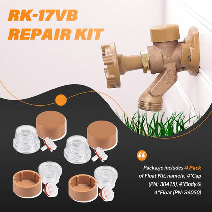 Solidspare RK-17VB Vacuum Breaker Float Kit fit for Woodford Model 17 (4-Pack)