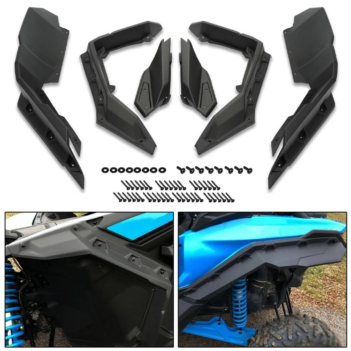 Solidspare Front and Rear Fender Flares For Can Am Maverick X3 MAX Turbo R RR 2017 - 2023