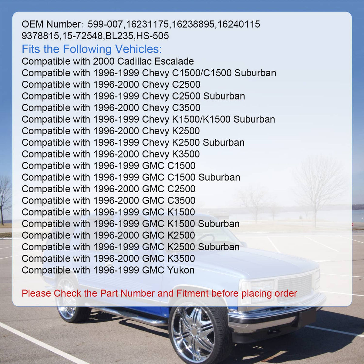 Solidspare A/C Heater Climate Control Switch Fits Chevy GMC C1500-C3500 K1500-K3500 Truck
