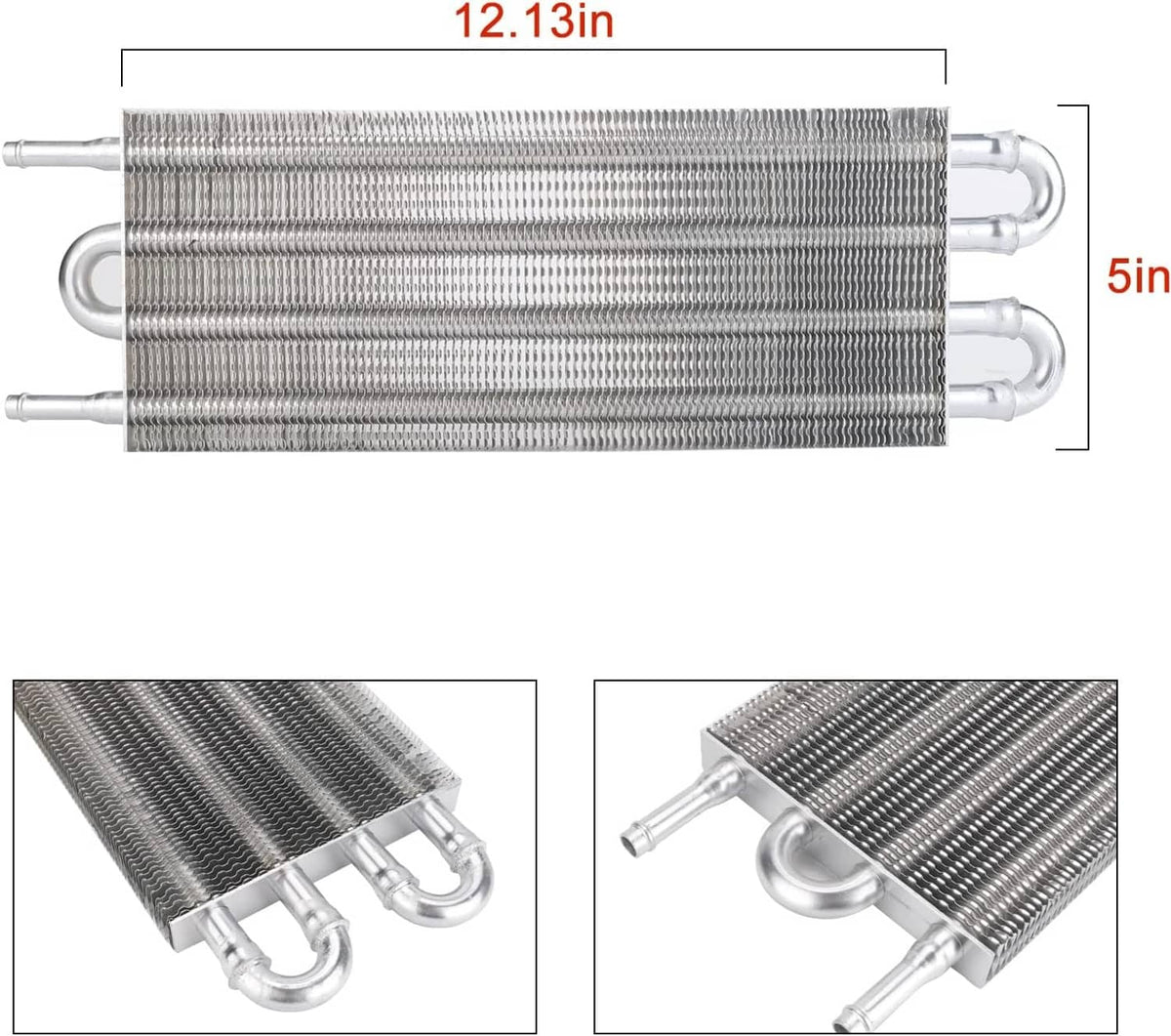 Solidspare Aluminum Transmission Oil Cooler + Hose /Mounting Kit 4 Row Radiator Auto-Manual