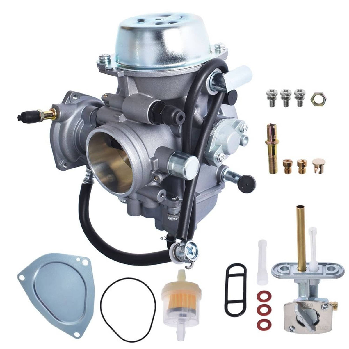 Solidspare Carburetor For Yamaha Grizzly 660 YFM660 2002-2008 With Fuel Petcock