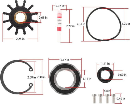Solid Spare For Volvo Penta Raw Sea Water Pump Repair Rebuild Kit 5.0Gi 5.0GL 5.0GXi 5.0OSi