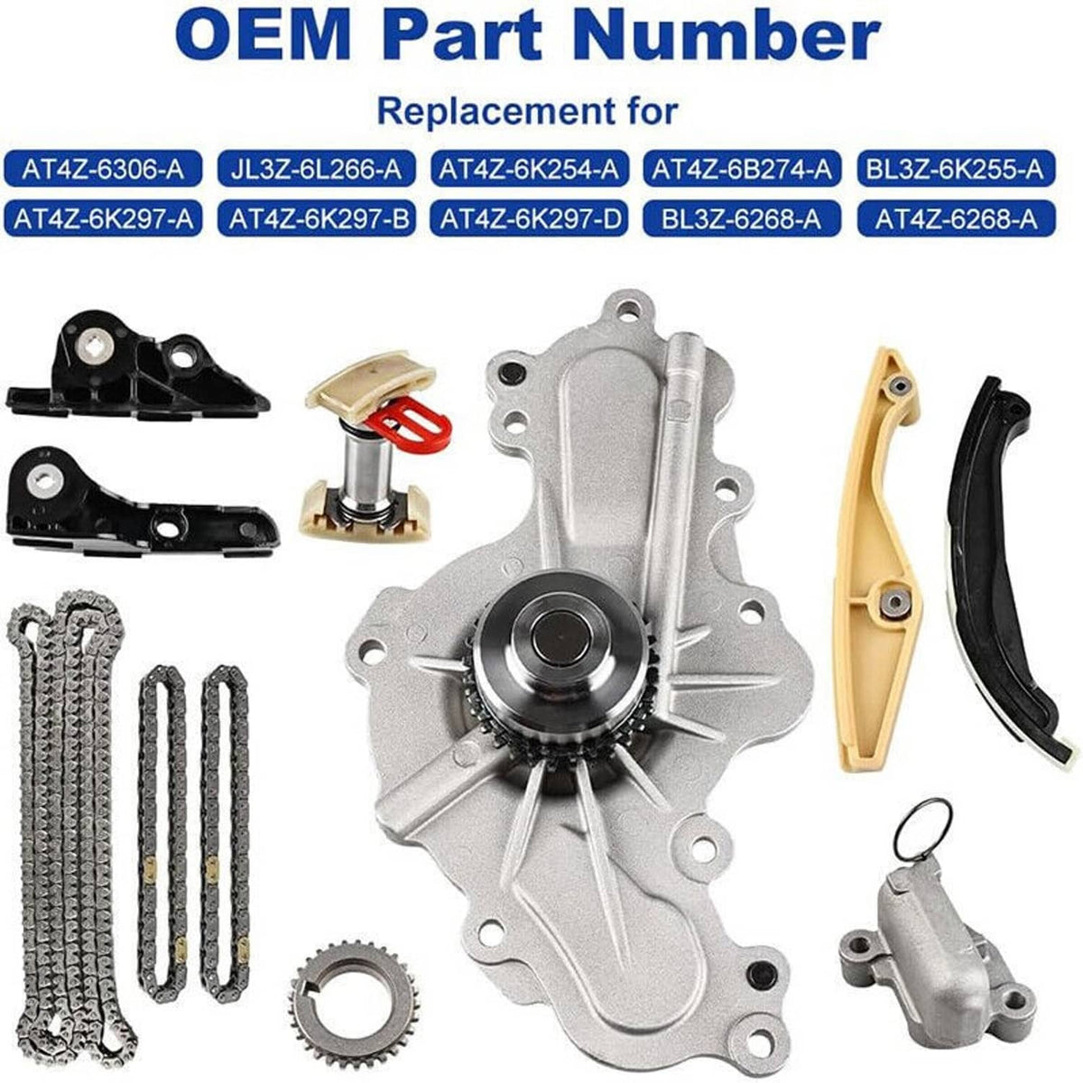 Solidspare Timing Chain Kit & Water Pump For 2011-2019 Ford F150 Explorer Edge Flex 3.5 3.7