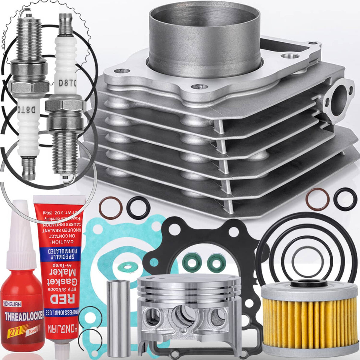 Solidspare Engine Cylinder Piston Rebuild Kit for 1988-00 Honda TRX 300 Fourtrax FW 4x4 2x4