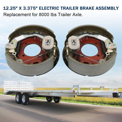 Solidspare Electric Trailer Backing Plate Brake 12-1/4 x 3-3/8 8000 Set for Dexter 8K Axle