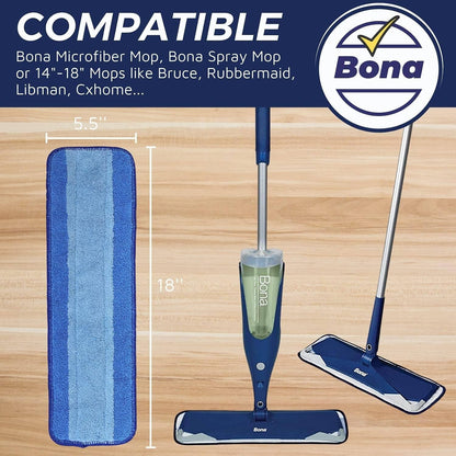 Solid Spare 3Pcs Replacement Microfiber Cleaning Refill Pads For Bona Mop 18" Reusable Tools