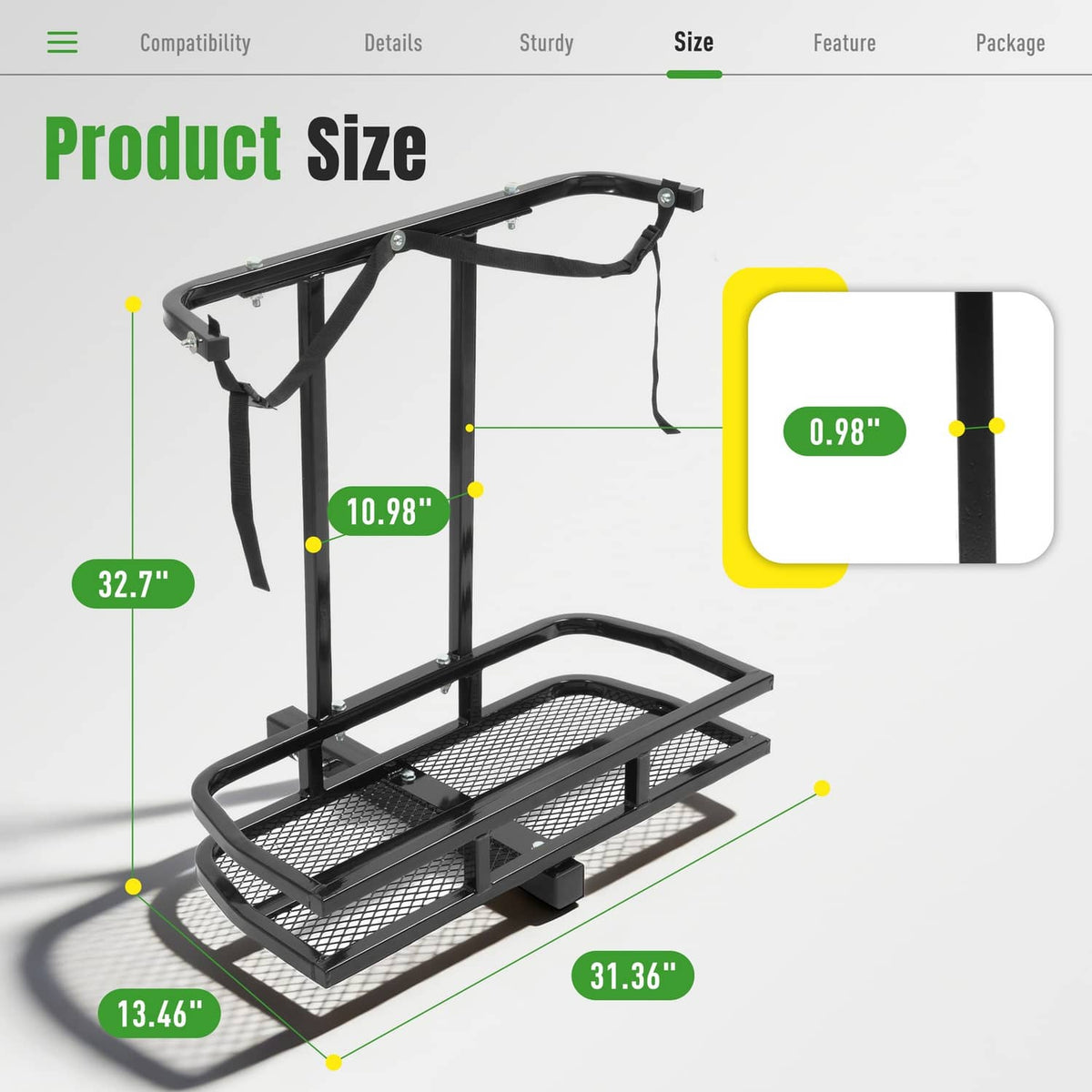 Solidspare Golf Bag Holder Rear Seat Attachment Rack For Club Car EZGO Yamaha Golf Cart