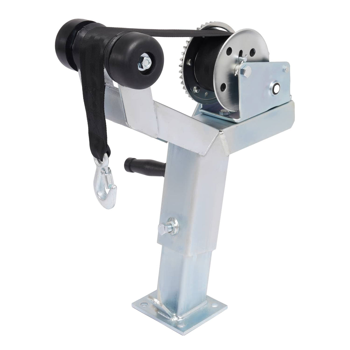 Solidspare Adjustable Winch Stand Winch Post W/ 1400lbs Winch Roller For Boat Trailers