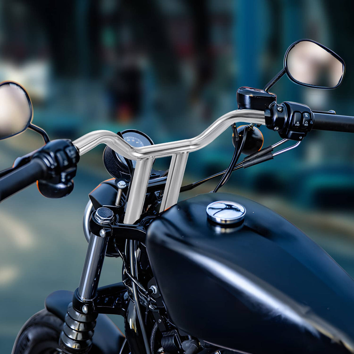 Solidspare 12'' inch MX-T Bars Handlebar Fits For Harley Sportster Softail Dyna Wide Glide