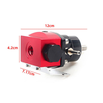 Solidspare New Adjustable Fuel Pressure Regulator Kit Oil 0-100psi Gauge -6AN Black & Red