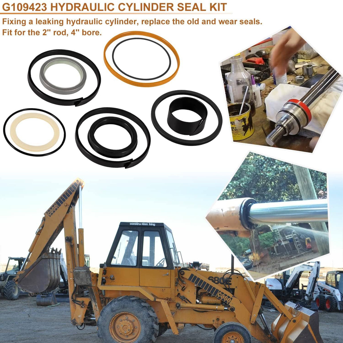 Solid Spare 1543273C1/ G109423/ G105545 Hydraulic Cylinder Seal Kit for Case 450 455 550 580