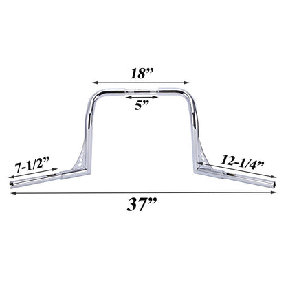 Solidspare 12" Ape Hangers Bars 1-1/4" Handlebar For Harley Electra Glide Ultra Classic FL