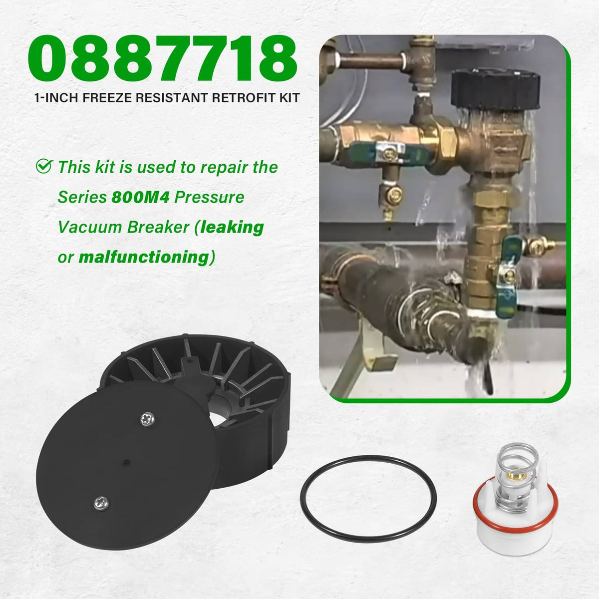 Solidspare Replace for Watts 0887718 1-Inch Retro Kit Convert 1" 800M4-QT to 800M4-FR