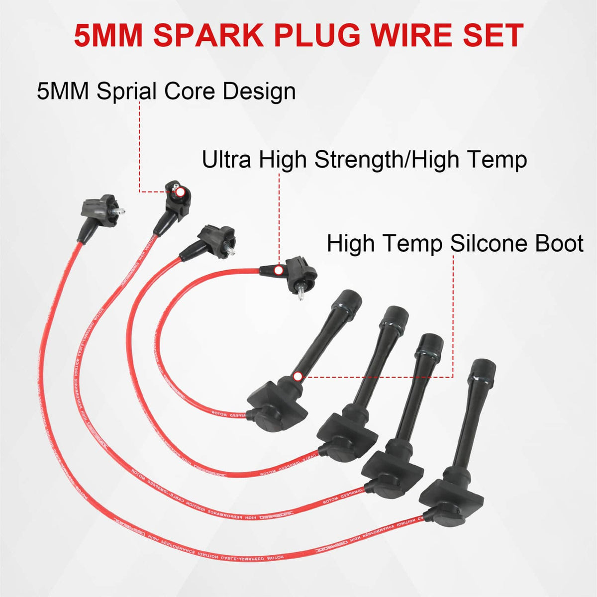 Solidspare JDMSPEED Spark Plug Wires Set for 93-97 Geo Prizm Toyota Celica Corolla 1.6L 1.8