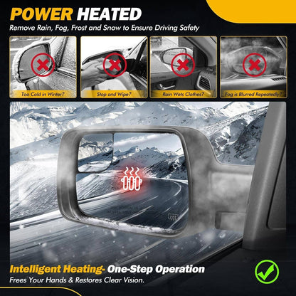Solidspare New For 2019-24 Ram 1500 Mirror Heated Power Folding Driver Left Side 68462769AB