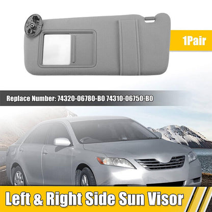 Solidspare Pair Sun Visor Left & Right Side Without Sunroof Gray For Toyota Camry 2007-2011