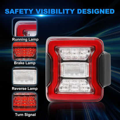 Solidspare Rear Brake Turn Signal Lamps LED Tail Lights For Jeep Wrangler JK JKU 2007-2018