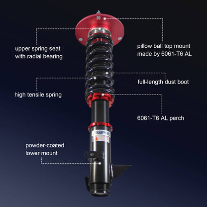 Solidspare JDMSPEED Coilovers Strut Shock Suspension Kit For 03 04 05 Dodge Neon SRT-4 2.4L