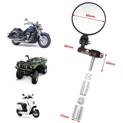 Solidspare Cafe Racer Motorcycle 7/8" Handle Bar End Mirrors For Honda Yamaha Suzuki DM