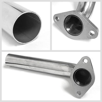 Solidspare Silver 2-Bolt Wastegate SS Dump Tube For 38MM 35MM Pipe Actuator Turbo Dump