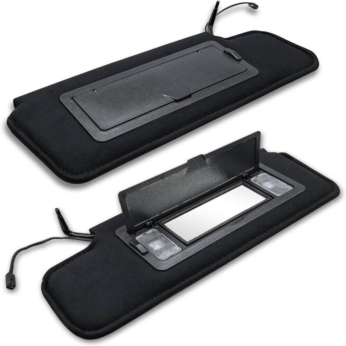 Solidspare New Pair Sun visors w/Vanity Mirror & LED Light For 84-96 Chevy Corvette C4 5.7L