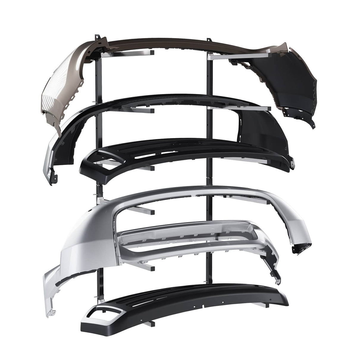 Solid Spare Wall Mounting Bumper Stand - Auto Body Paint Stand Rack w/ 6 Removable Arms