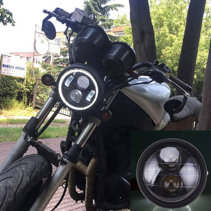 Solidspare For Harley Bobber Cafe Racer Dyna Bike 6.5" Motorcycle LED Headlight Head Lamp