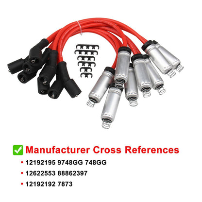 Solidspare 8Pcs Round Ignition Coil & Wires For Chevy Silverado GMC LS1 LS3 4.8L 5.3L 6.0L