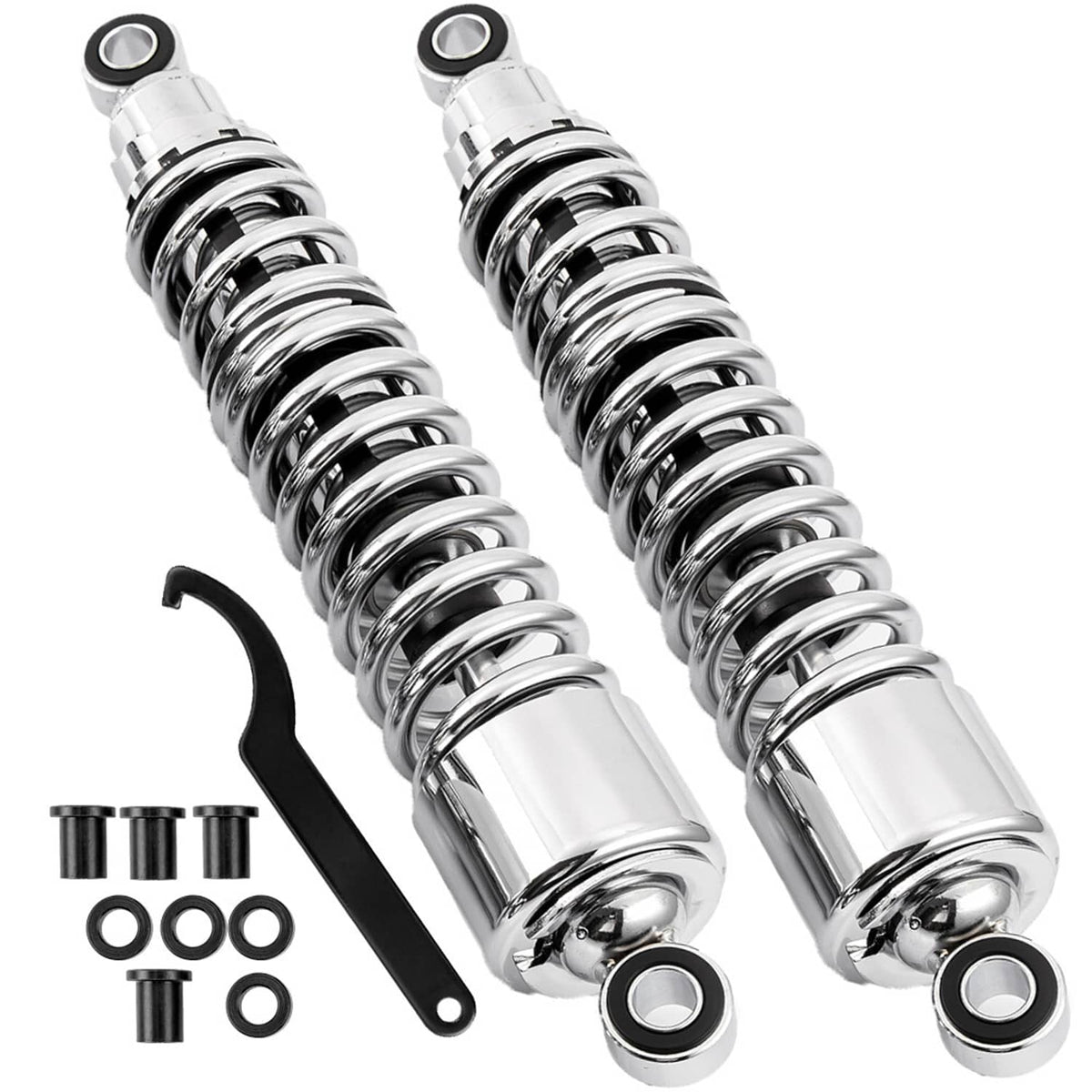 Solidspare Chrome 15" Rear Shocks Absorbers for Harley Sportster 883 Roadster XL883R 02-17