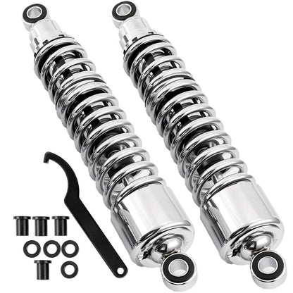 Solidspare Chrome 15" Rear Shocks Absorbers for Harley Sportster 883 Roadster XL883R 02-17