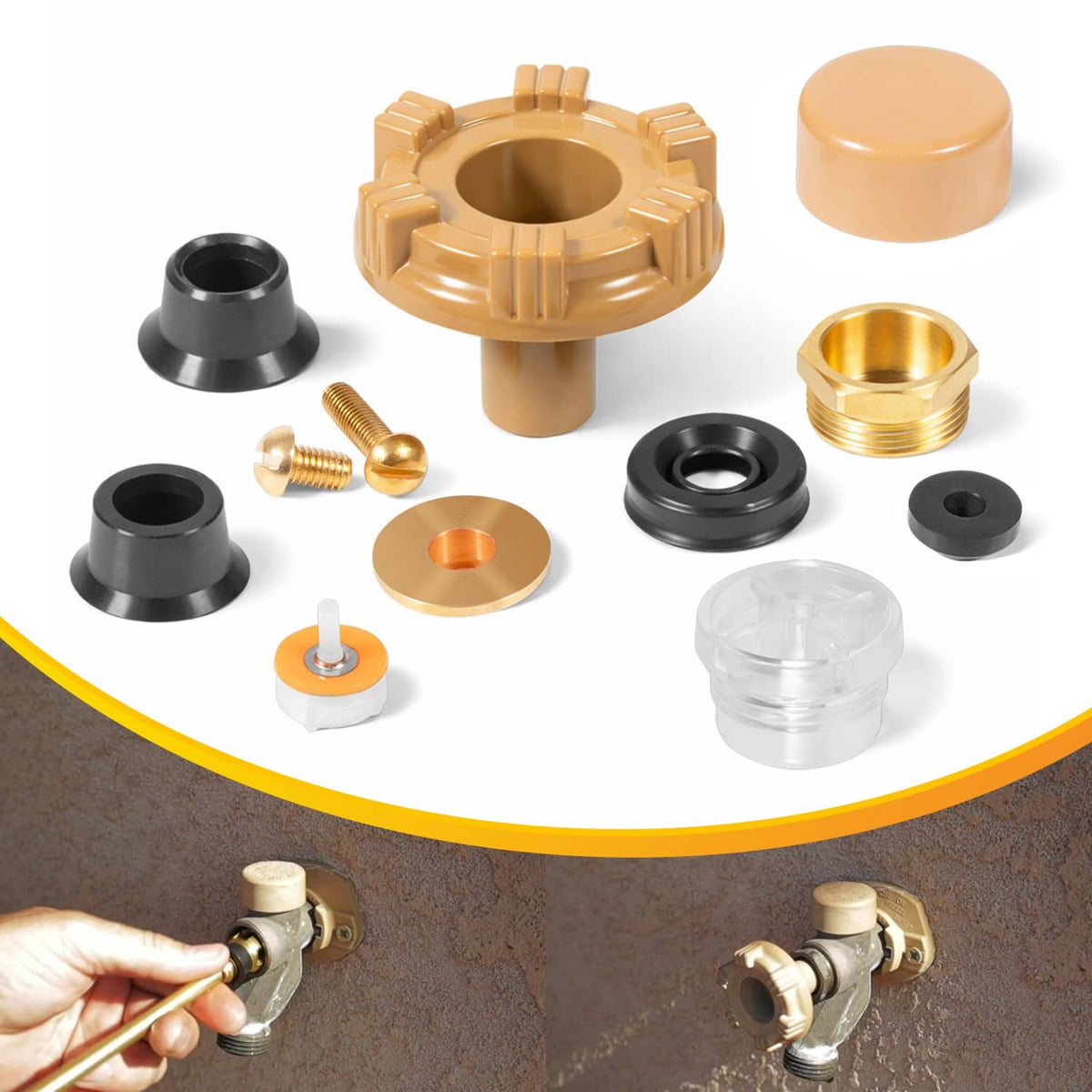 Solidspare RK-17MH Wall Hydrant Metal Handle Repair Kit Fit for Woodford Model 17 Faucets