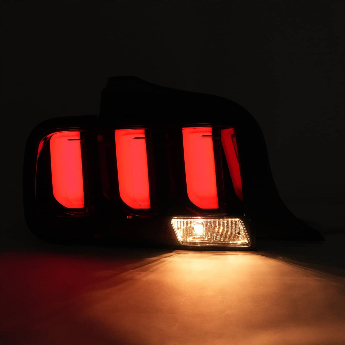 Solid Spare Pair LED Tube Signal Brake Lamps Smoked Tail Lights For 2005-2009 Ford Mustang