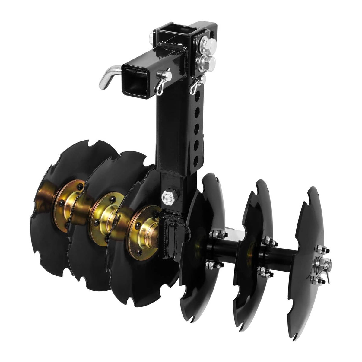 Solidspare 20" Notched Disc Harrow Plow Attachment for ATV UTV W/ 6 X Concave 2" Receiver