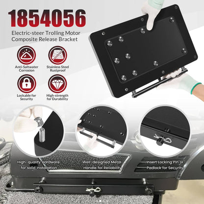 Solidspare 1854056 MKA-56 Quick Release Bracket for Minn Kota QUEST Trolling Motor, Black