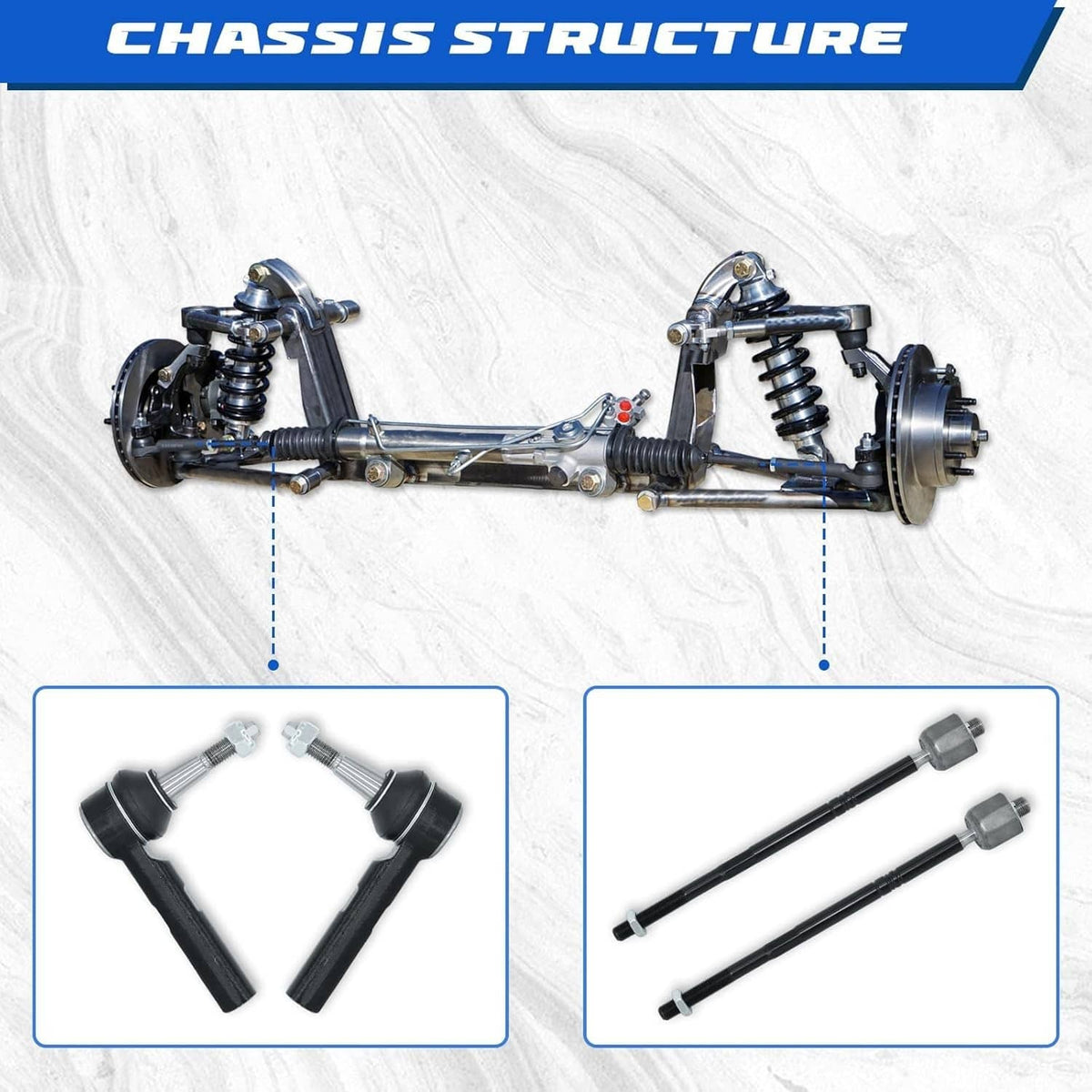 Solidspare 8Pcs Control Arm Ball Joint Tie Rod Sway Bar Link L&R for 2010-2016 Cadillac SRX