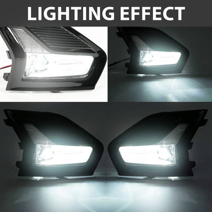 Solid Spare For Ford Fusion 2019-2020 LED Fog Lights Driving Lamps w/Bezel Wiring Left+Right