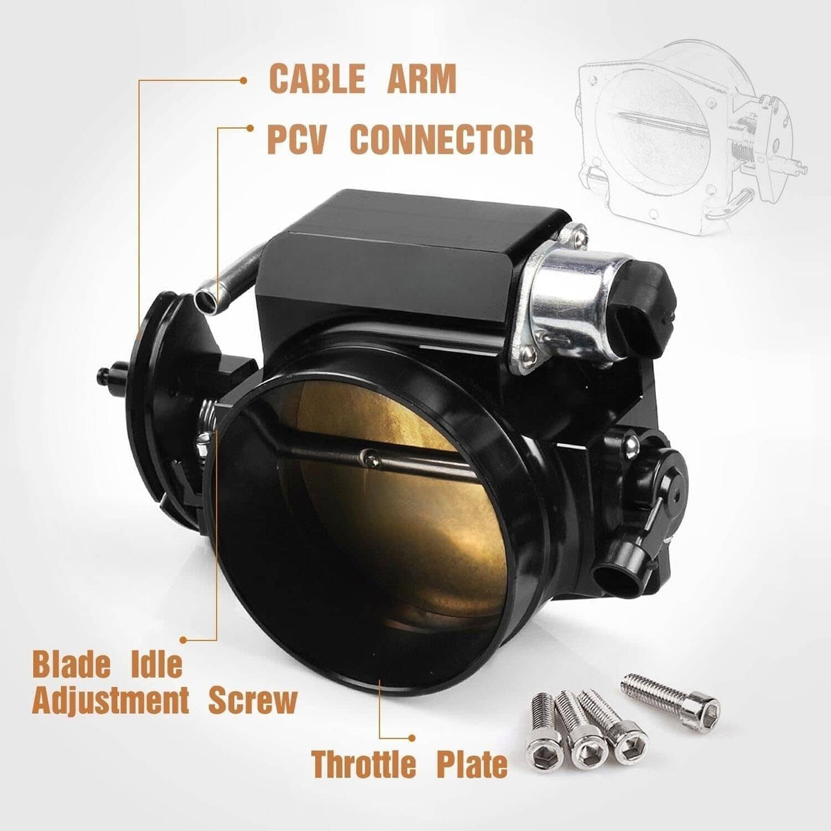 Solidspare 92MM LS Throttle Body with Position Sensors TPS IAC For LSX/LS1/ LS2/LS3/LS6/LS7