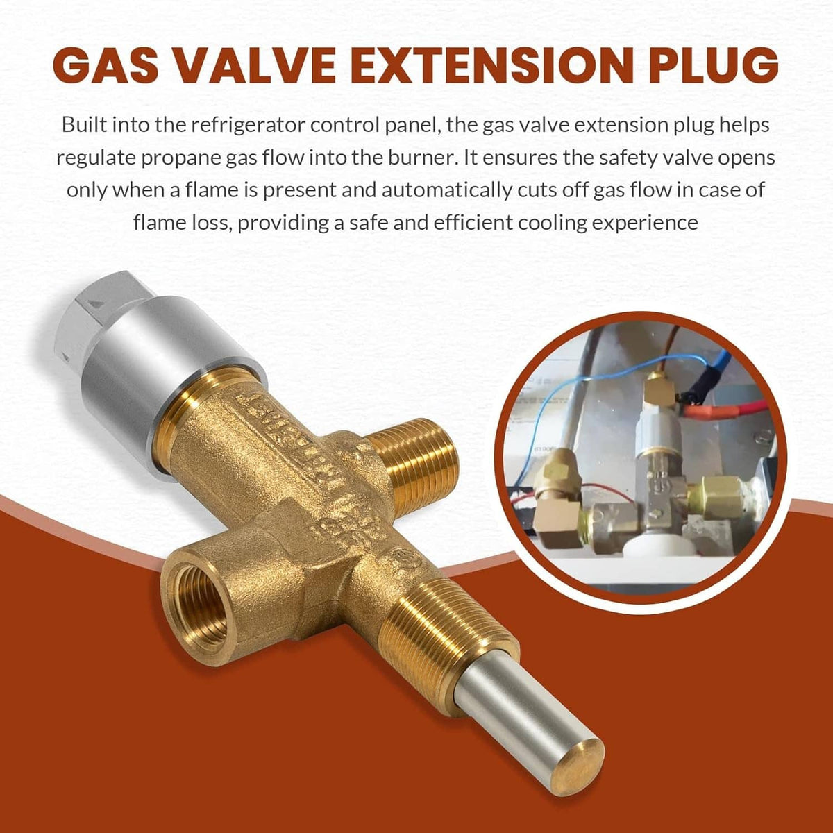 Solidspare 622746001 Gas Valve Extension Plug for Norcold 3163 N260 N300 N400 N500 Series