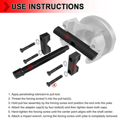 Solidspare 10803 Heavy Duty Yoke Puller Tool For Semi Trucks, Class 6-8 Trucks & Equipment