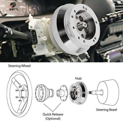 Solidspare 5 & 6 Hole Steering Wheel Polished Hub Adapter For Chevy Flaming River Ididit GM