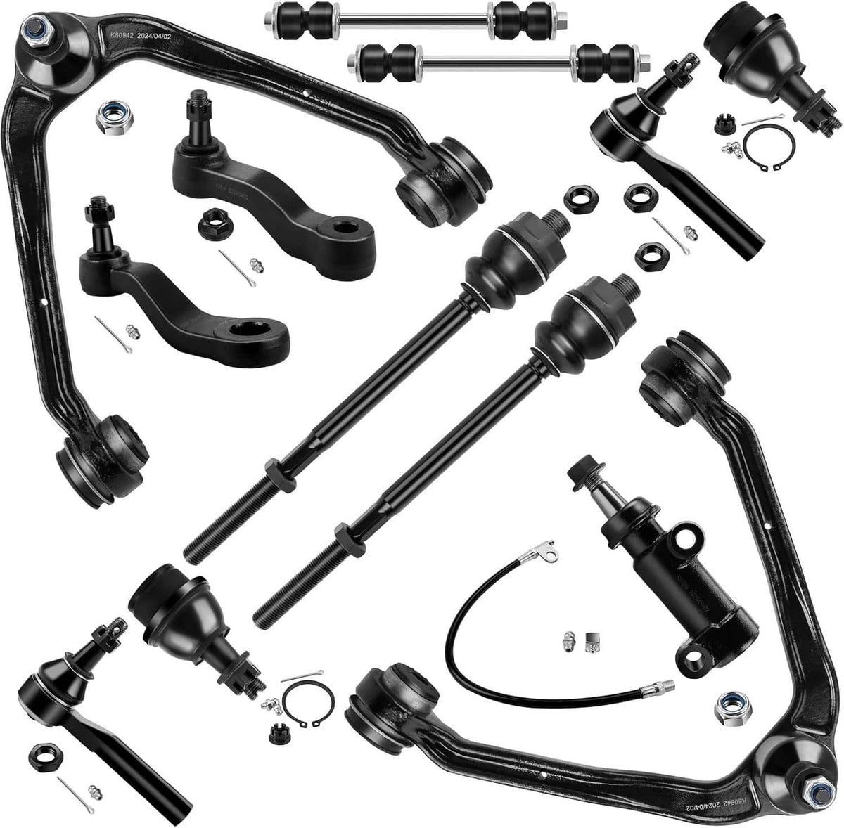 Solidspare 13Pcs Front Upper Control Arms Tie Rods Idler Arm Kit For Chevy Silverado 1500