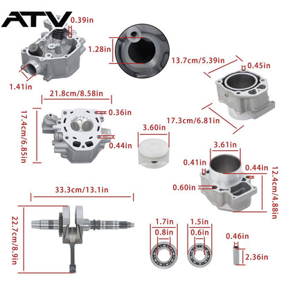 Solidspare 12200-HP7-A01 Cylinder Head SXS500M 2009-24 For Honda TRX420 TRX500 Rebuild Kit