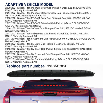 Solidspare For 2016-2021 Nissan Titan Rear Tailgate Bed Cap Molding Fit 93486-EZ00A